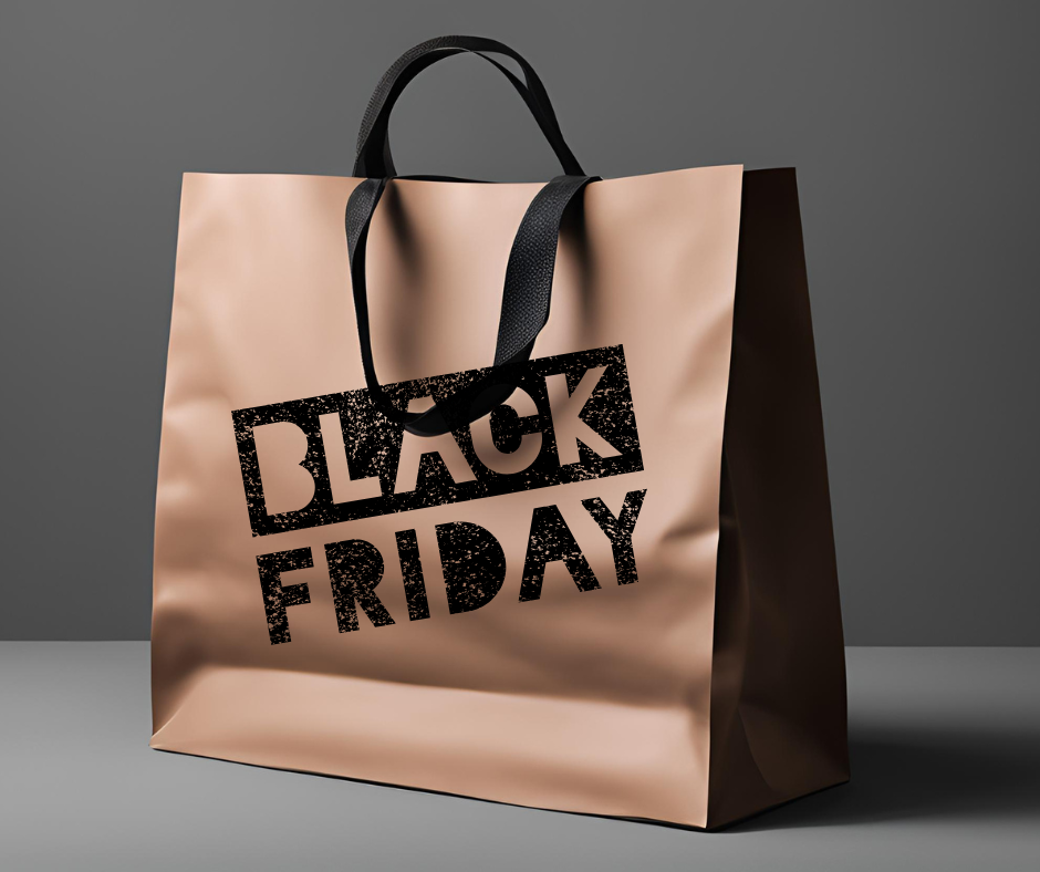 shopping bag with 'black friday' stamped on