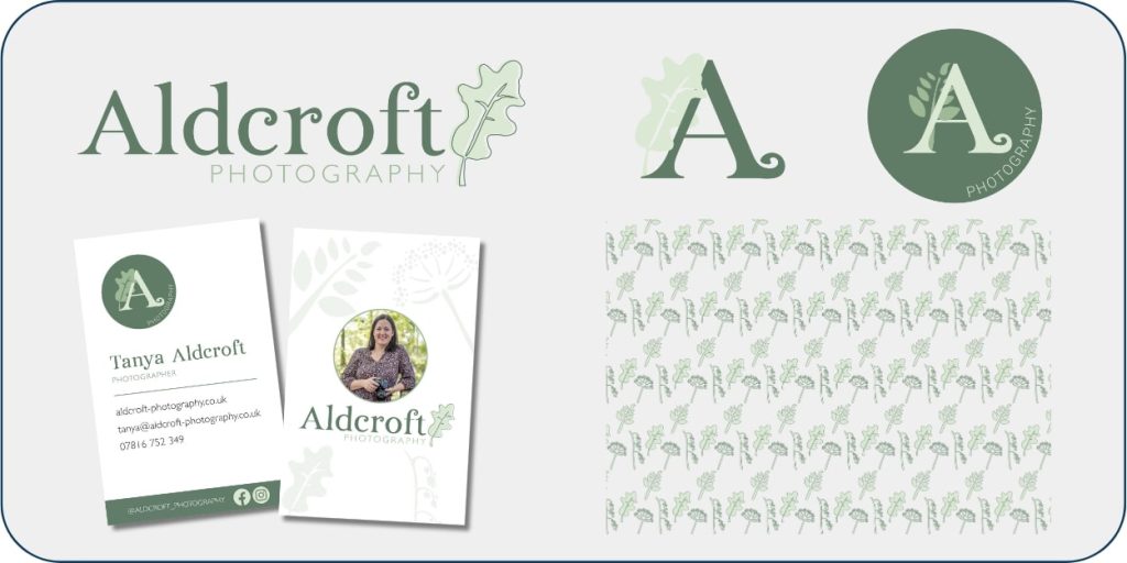 Aldcroft Photography branding with business card