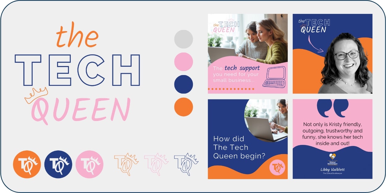 Example of branding for The Tech Queen