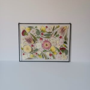 30x40cm pressed bridal bouquet frame, scattered design