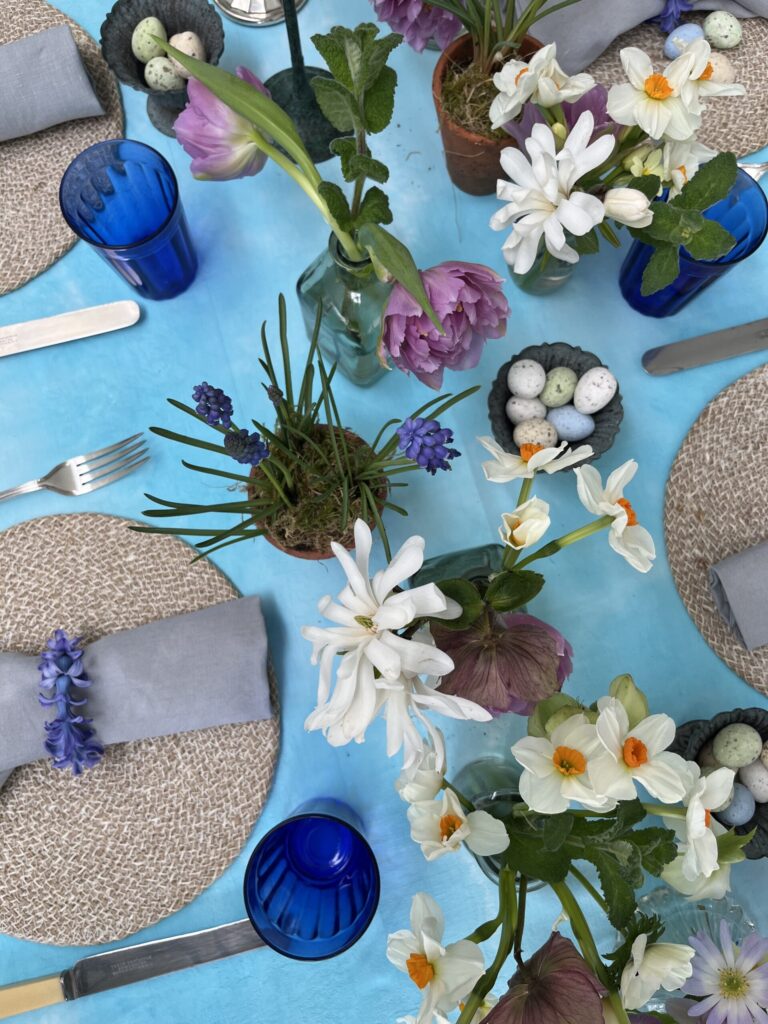 Flowers arranged on table